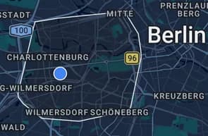 Mapa de la zona operativa de Charlottenburg y City West